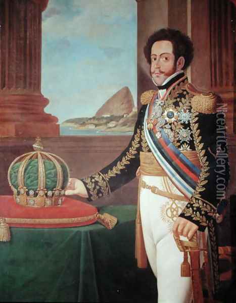Pedro I 1798-1834 Emperor of Brazil, 1825 Oil Painting - Henrique Jose da Silva