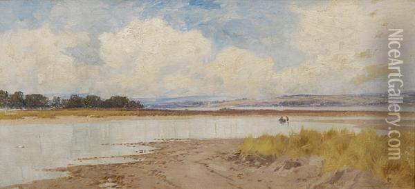 River Exe From Dawlish Warren Oil Painting - Frederick John Widgery