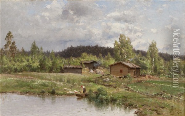 Landscape Oil Painting - Magnus Hjalmar Munsterhjelm