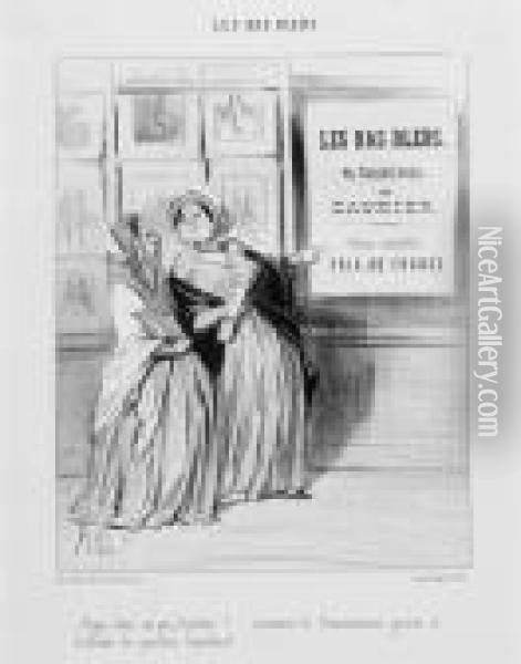 Ma Bonne Amie,puis-je Entrer! ... As-tu Fini De Collaborer Avec Monsieur? Oil Painting - Honore Daumier