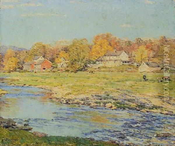 Late Afternoon In October Oil Painting - Willard Leroy Metcalf