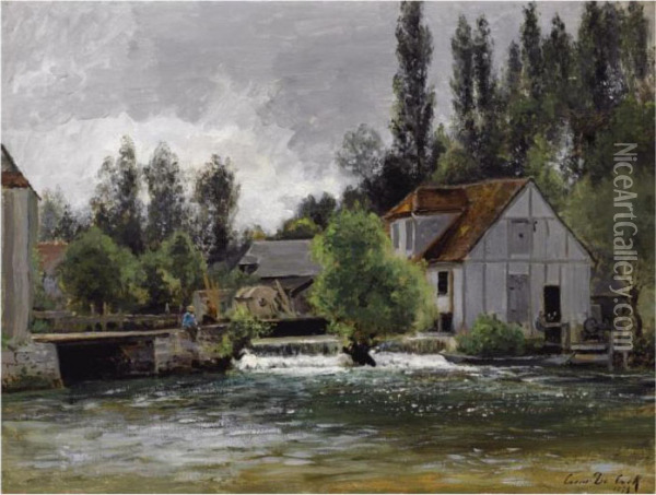 The Watermill Oil Painting - Cesar De Cock