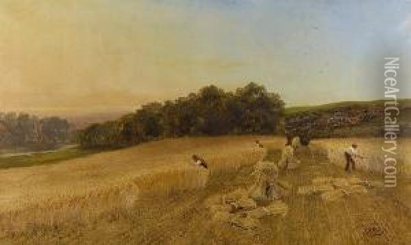 Harvesters Oil Painting - Charles Henry Passey