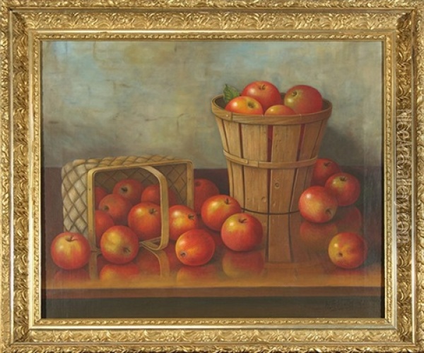 Apples In Basket Oil Painting - Albert Francis King
