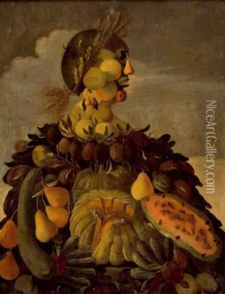 Allegorie De L'ete Oil Painting - Giuseppe Arcimboldo