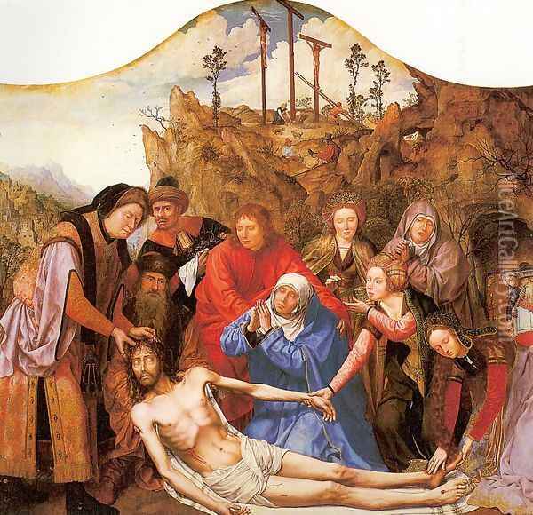 Lamentation (Central panel of the Guild of Carpenters' Altarpiece) Approx. 1508-11 Oil Painting - Quinten Metsys