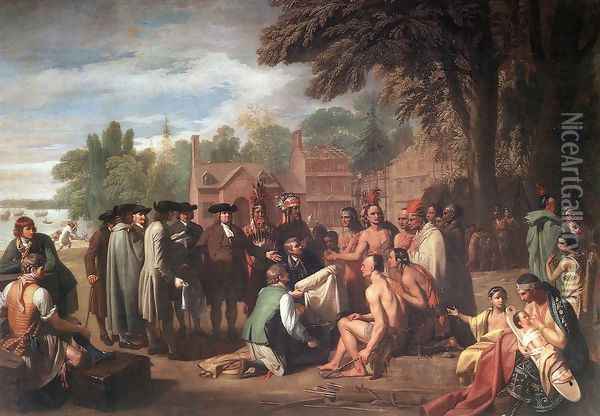 The Treaty of Penn with the Indians 1771-72 Oil Painting - Benjamin West