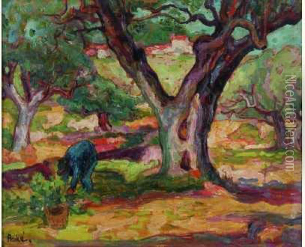La Cueillette Des Olives Oil Painting - Jean Peske