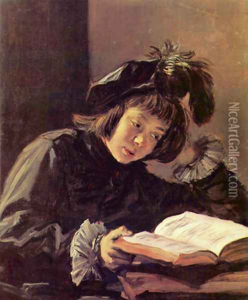 Boy reading Oil Painting - Frans Hals