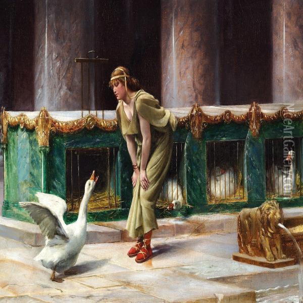Scene From Ancient Rome Oil Painting - Henri Paul Motte