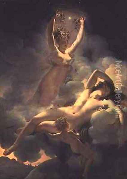 Aurora and Cephalus Oil Painting - Pierre-Narsise Gerain