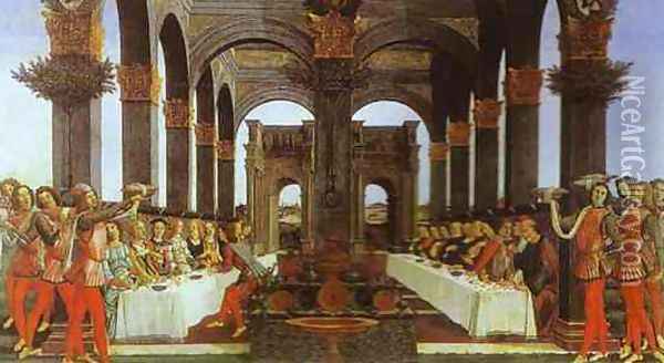 The Wedding Banquet Oil Painting - Sandro Botticelli