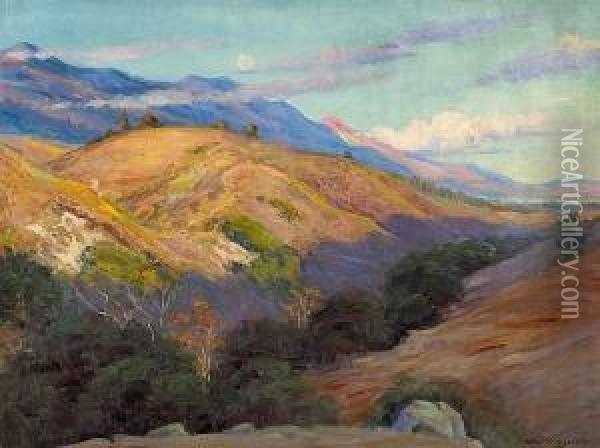 Evening Shadows, Montecito Oil Painting - Arthur Merton Hazard