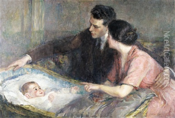 La Famille Oil Painting - Georges (Ferdinand) Lemmers