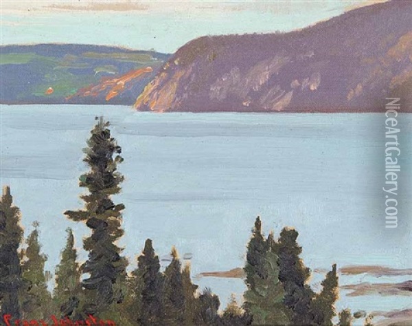 On The Saguenay Quebec Oil Painting - Francis Hans Johnston