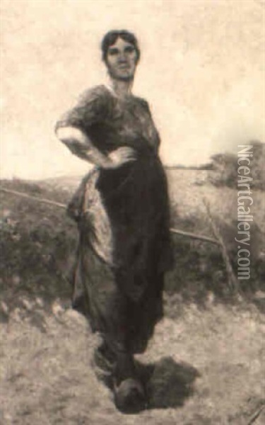 A Peasant Woman Oil Painting - David De La Mar