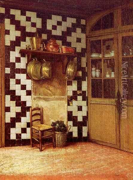 Flemish Kitchen Oil Painting - Francis Davis Millet
