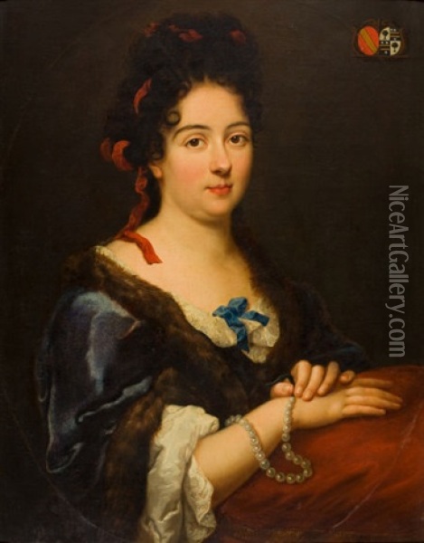 Portrait Of A Seated Lady Oil Painting - Alexis-Simon Belle