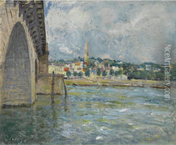 Le Pont De St. Cloud Oil Painting - Alfred Sisley