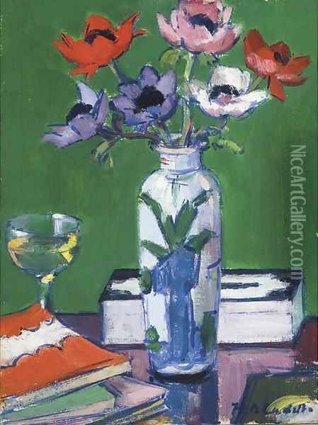 Still life, anemones Oil Painting - Francis Campbell Boileau Cadell
