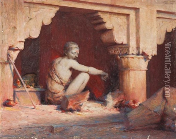 Fakir De Benares Oil Painting - Jean-Celestin-Tancrede Bastet