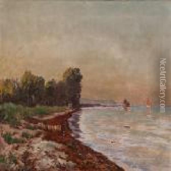 Coastal Scene From Hornbaek, Denmark Oil Painting - Godfred B.W. Christensen