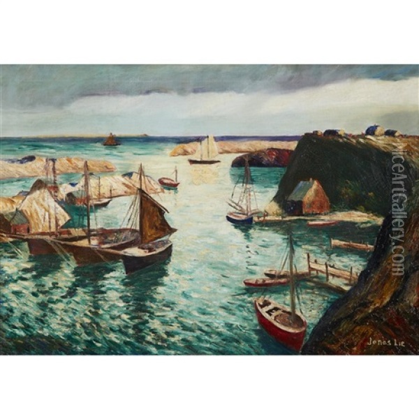The Quiet Cove Oil Painting - Jonas Lie