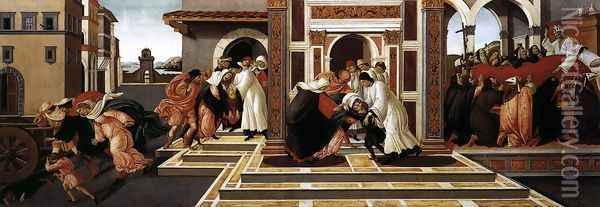 Last Miracle and the Death of St Zenobius 1500-05 Oil Painting - Sandro Botticelli
