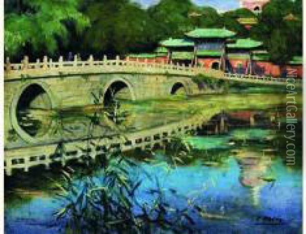 Chine, Vue De Pekin Oil Painting - Pierra Ribera