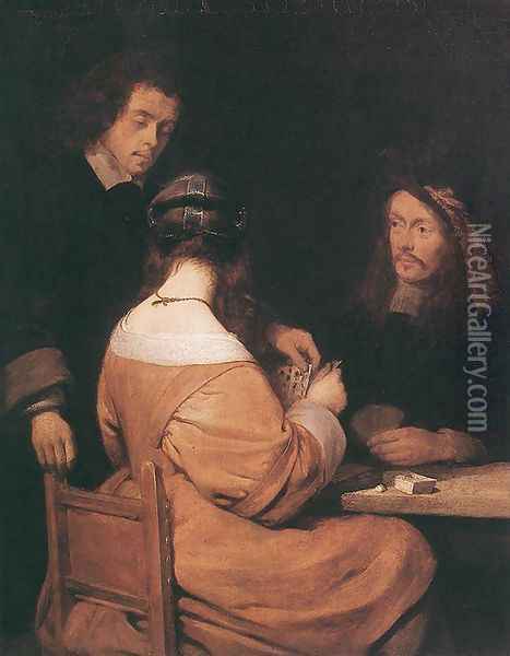 Card-Players Oil Painting - Gerard Ter Borch
