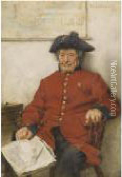 The Chelsea Pensioner Oil Painting - William Langley