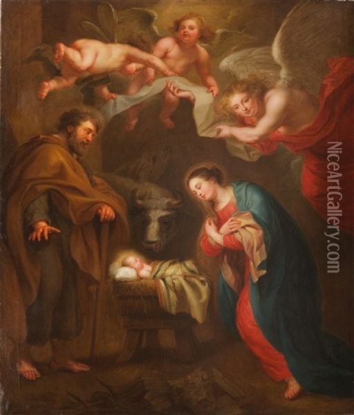 L'adoration De L'enfant Oil Painting - Caspar de Crayer