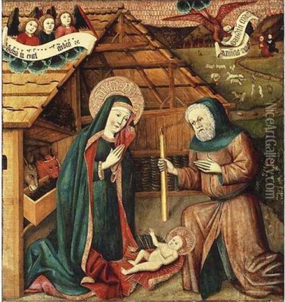 The Nativity Oil Painting - Hans Strigel