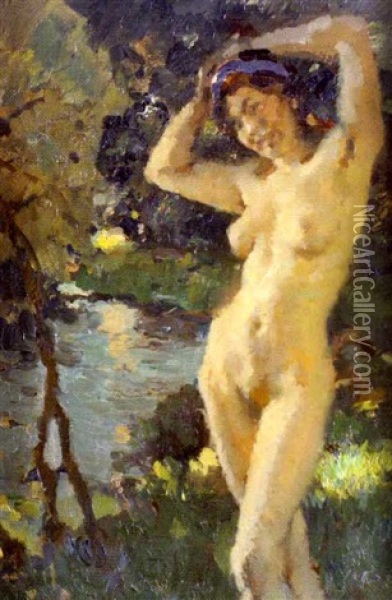 Naisfiguuri (a Woman Figure) Oil Painting - Paul Paede