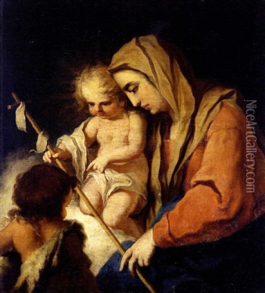 Madonna Con Bambino E San Giovannino Oil Painting - Nicola Grassi