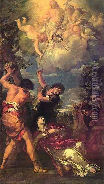 The Martyrdom of Saint Stephen, 1660 Oil Painting - Pietro Da Cortona (Barrettini)