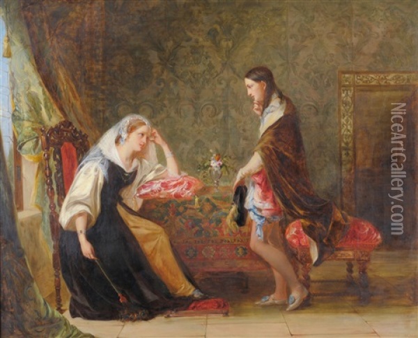 Scene From Twelfth Night Oil Painting - Henry Nelson O'Neil