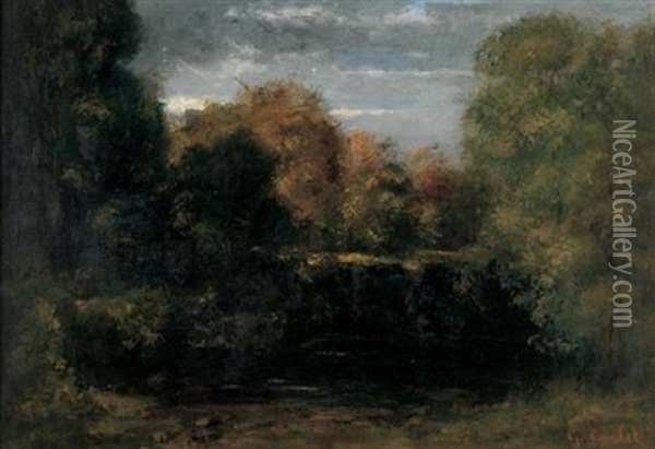 Paysage, Fontainebleau Oil Painting - Gustave Courbet