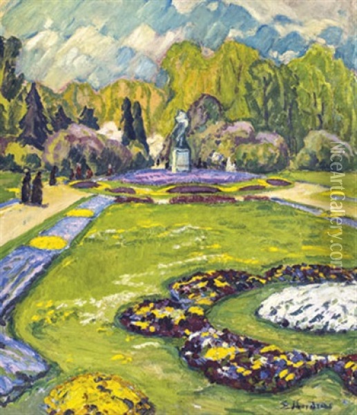 Groser Garten Zu Dresden Oil Painting - Elisabeth Luise Andrae