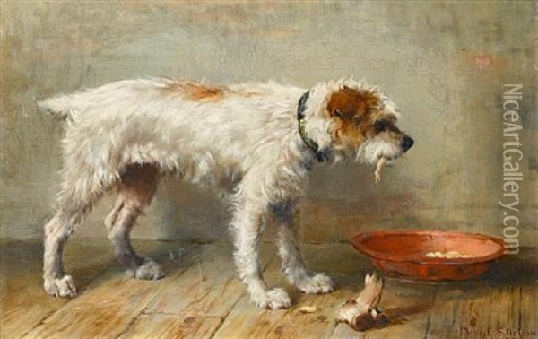 A Meagre Meal Oil Painting - Philip Eustace Stretton
