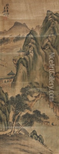 A Chinese Painting Of Landscape Oil Painting -  Wang Yuanqi