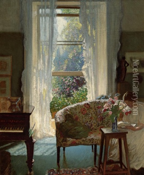 Interior Oil Painting - Sir George Clausen
