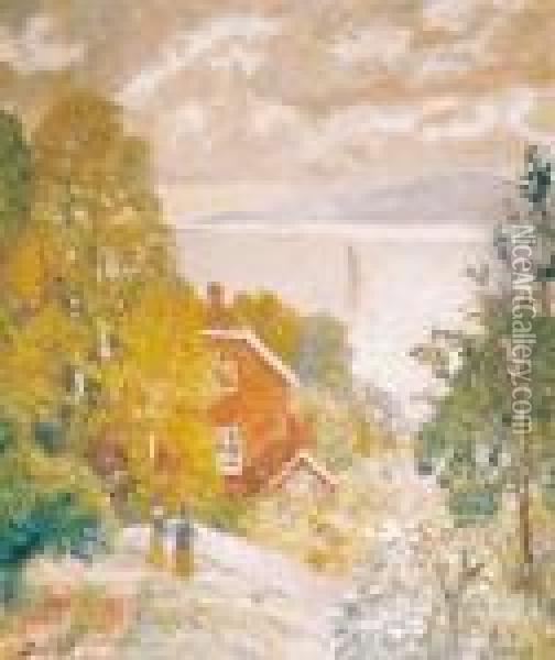 Kystlandskap, Drobak 1926 Oil Painting - Carl-Edvard Diriks