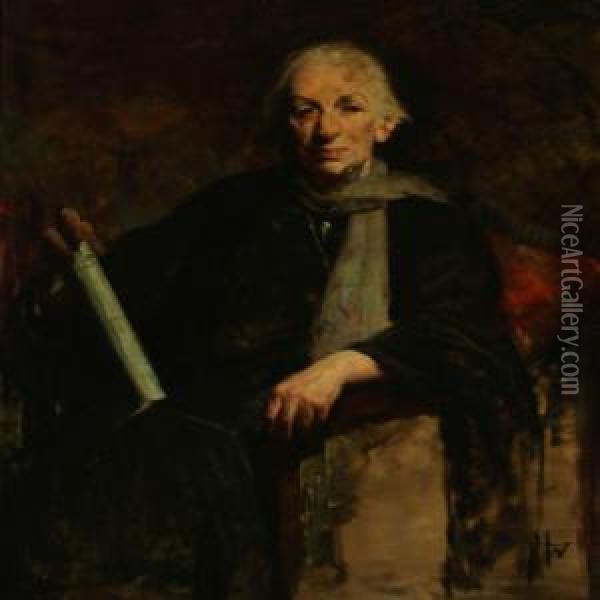 Portrait Of The Danish Opera Singer Elisabeth Dons Oil Painting - Herman A. Vedel