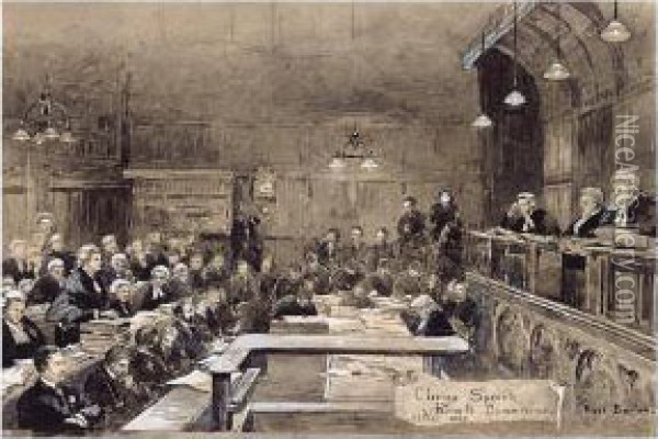 Closing Speech Of The Parnell Commission, 22nd November 1889 Oil Painting - Rose Barton