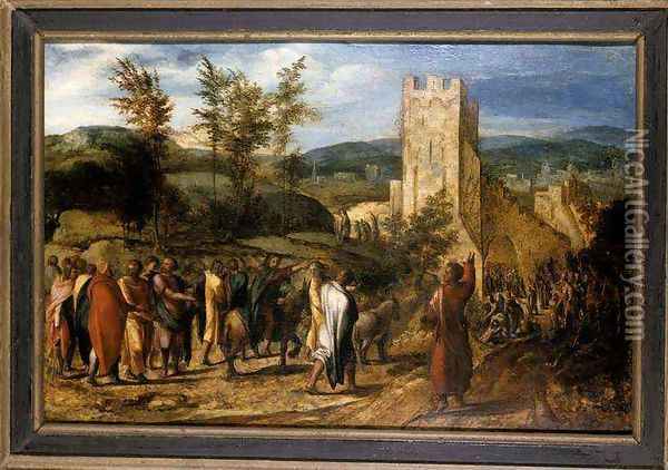 Christ entering Jerusalem Oil Painting - Jan van Hemessen