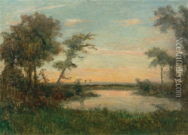 Evening Landscape Oil Painting - Otto Modersohn