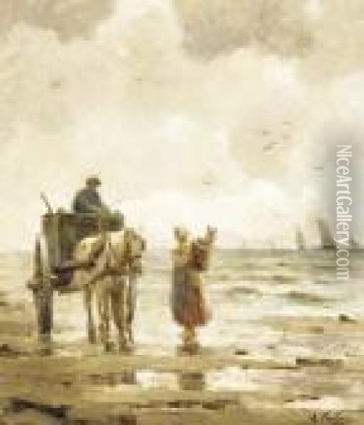 Gathering Driftwood On The Beach Oil Painting - Evert Pieters