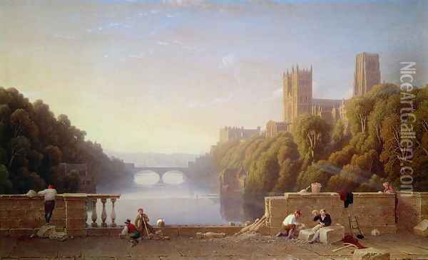Durham Cathedral from Prebend's Bridge Oil Painting - George Fennel Robson