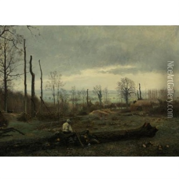 The Woodsman Oil Painting - Charles Edouard Frere